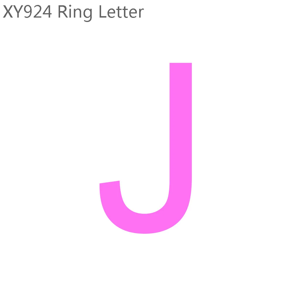 Letter J Trusta 925 Твердые ювелирные изделия из настоящего стерлингового серебра 26 букв A-Z коктейльное кольцо Размер 5 6 7 девочек Дети Рождественский подарок XY924 - Цвет основного камня: Letter J