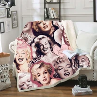 marilyn monroe 3d printed fleece blanket for beds hiking picnic thick quilt fashionable bedspread sherpa throw blanket style 4