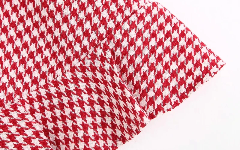 Женская плиссированная Клетчатая Шерстяная мини-юбка Осенняя Женская однобортная трапециевидная юбка P1329