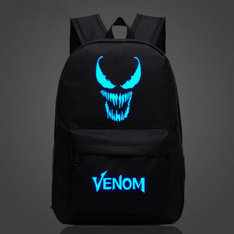 Светящийся школьный рюкзак Venom для косплея сумка на плечо студентов дорожные