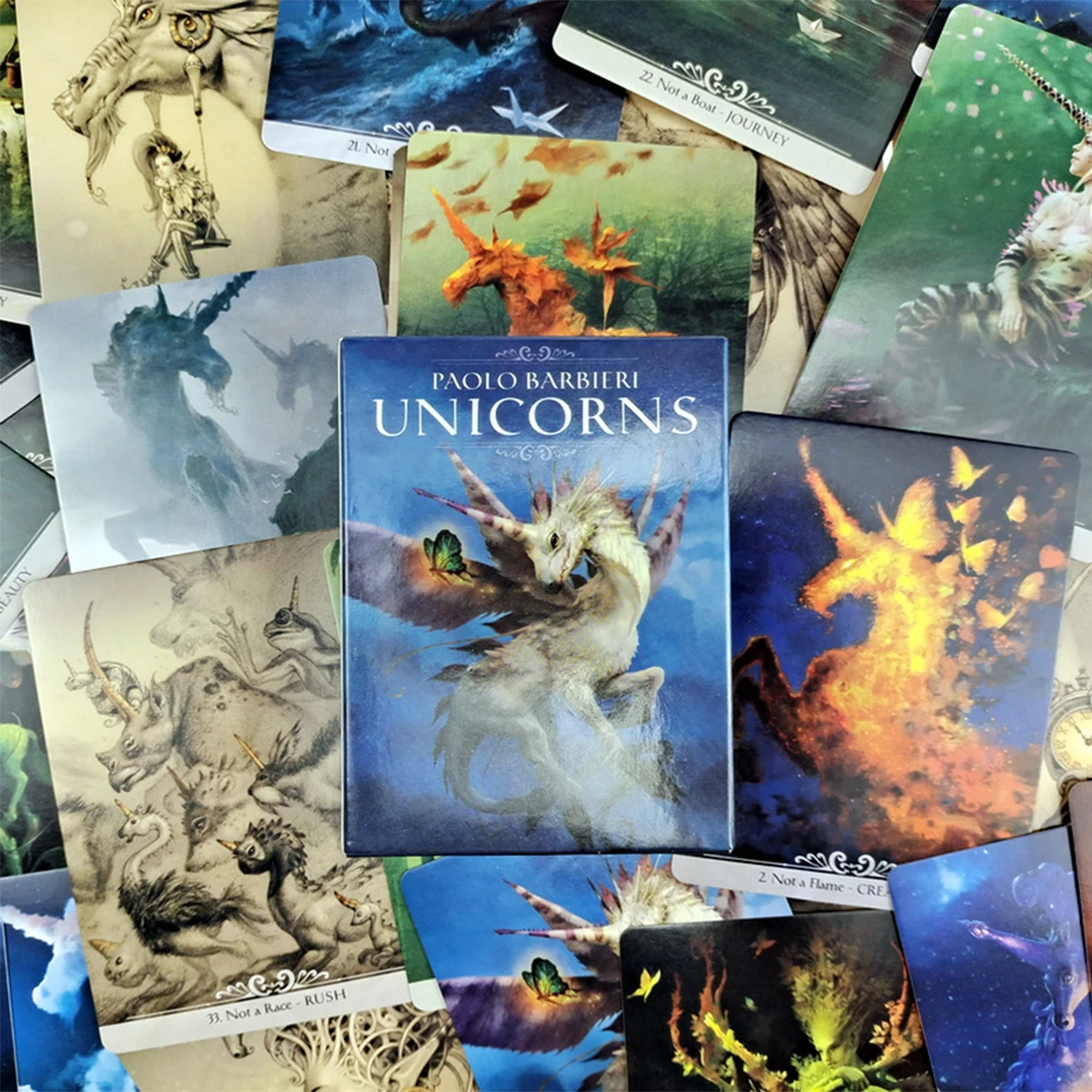 Английская версия Paolo Barbieri с надписью Unicorns Oracle палубная карта игра Семья вечерние