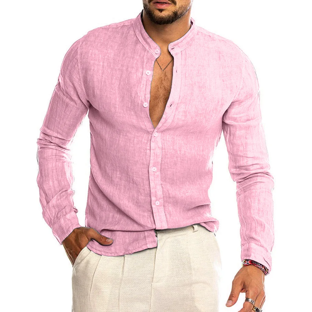 

Men's Summer Cool Breathable Cotton Linen Shirts Casual Shirt For Man
