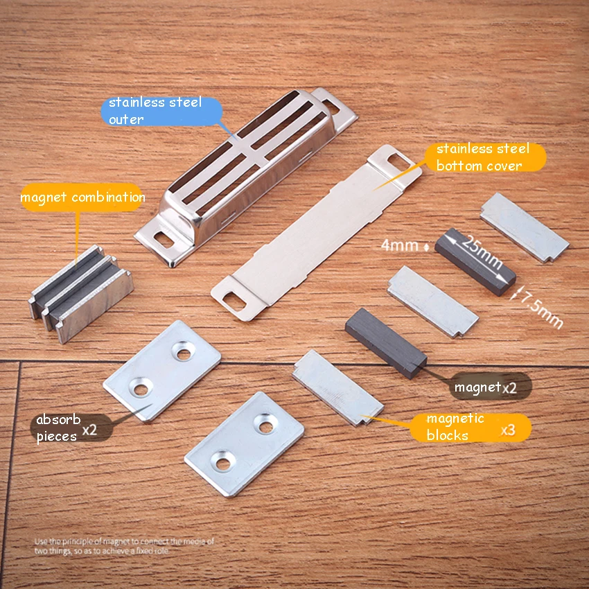 Сильные двойные Магнитные защелки для шкафа из нержавеющей стали защелка двери