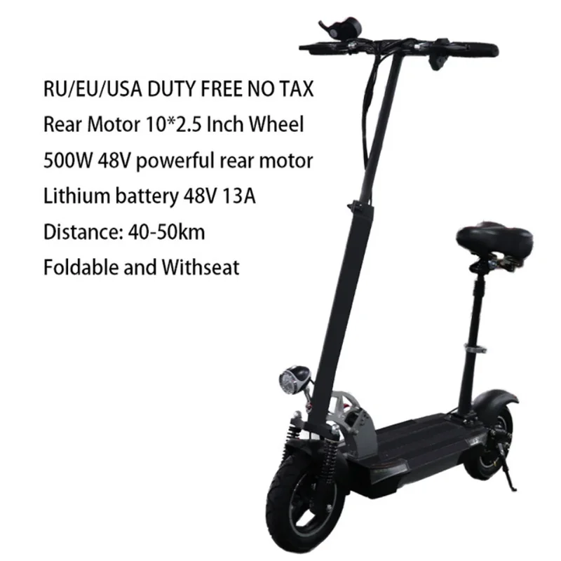 500W 48V13AH Электрический скутер 45км/ч 48V 500W E скутер Батарея 80 км Patinete трамвай Adulto скутер электрический escooter patinete eléctrico - Цвет: 500W 48V13AH