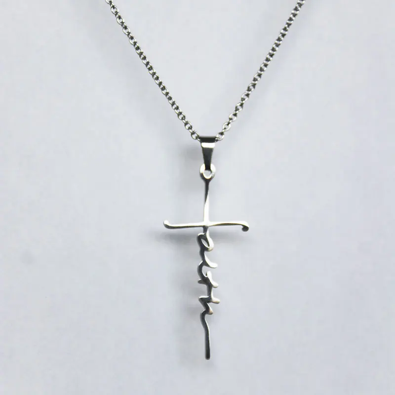 Ожерелье с подвеской в виде креста из нержавеющей стали для женщин и мужчин