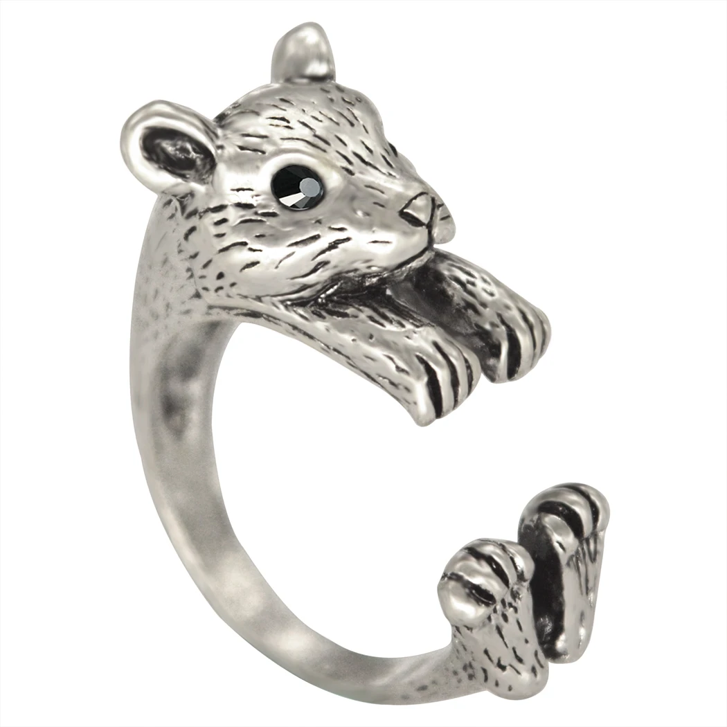 Кольцо Kinitial в виде симпатичной белки античном стиле кольцо на палец ретро со