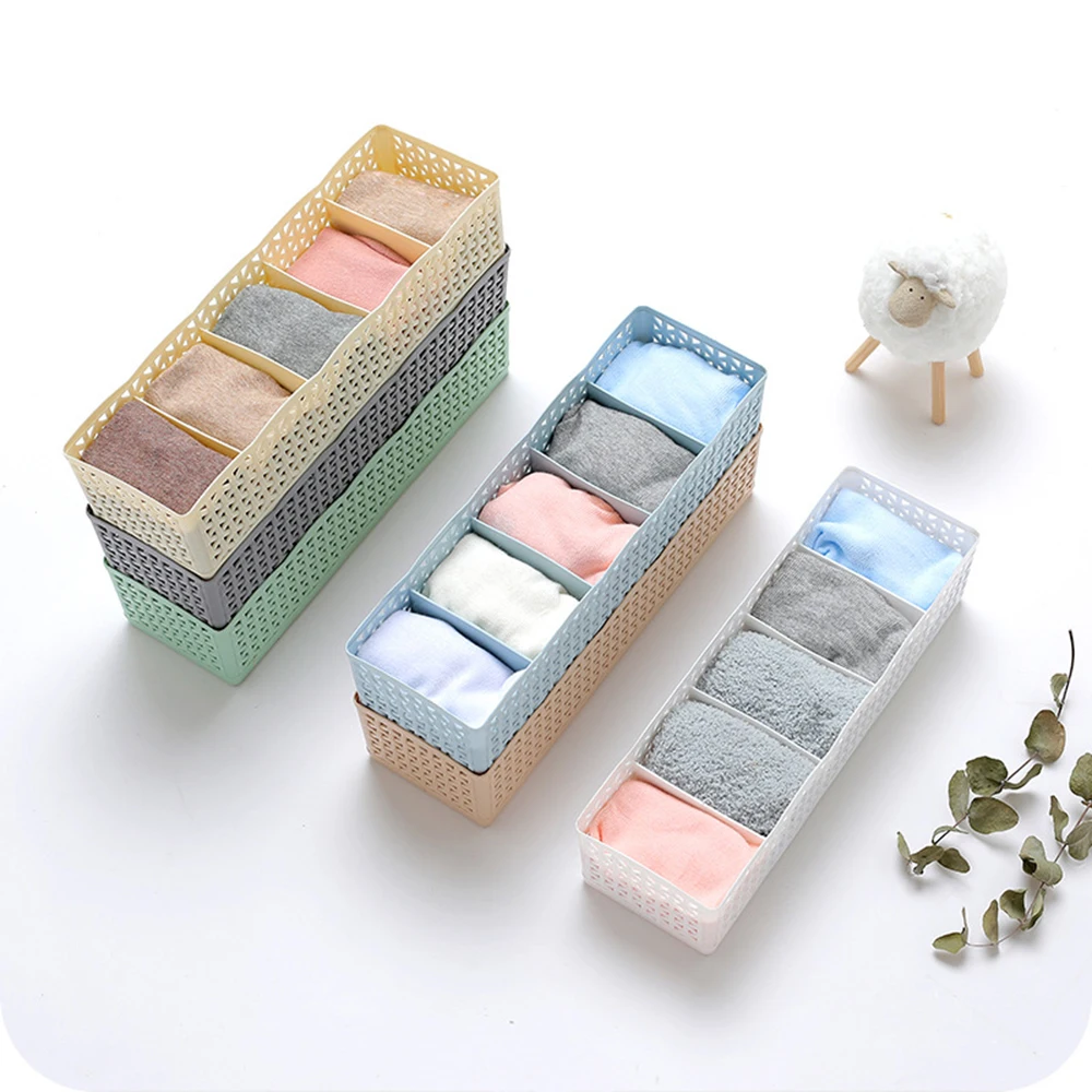 5 ячеек разделитель полый ящик для хранения пластиковый органайзер галстука