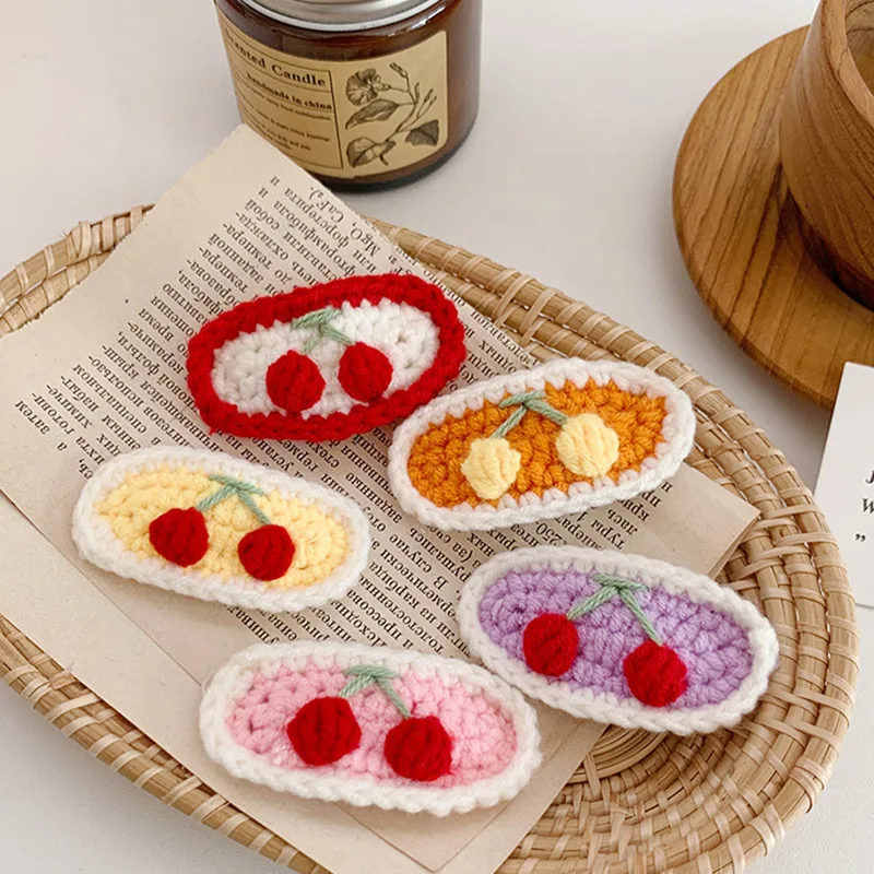 HZ 2020 осень зима очаровательные Красочные шерстяные вязаные заколки для волос с