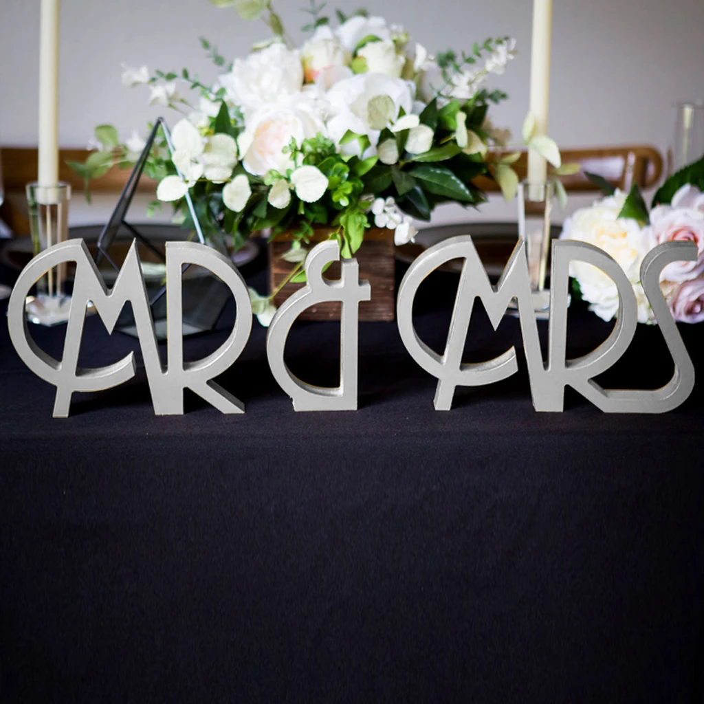 Mr And Mrs буквы знак деревянная стойка стол подарок Свадебная вечеринка