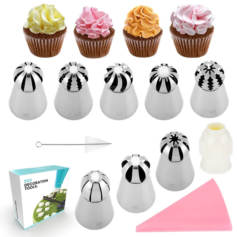 Russian Nozzle Converter Cleaning Brush Disposable Bag Fondant Cake Decorating Tools Baking Set Home Novice Supplies | Дом и сад