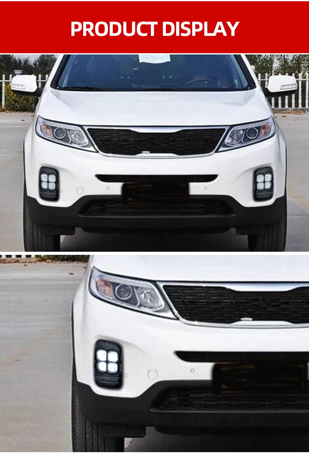 Car flashing 2PCS LED For KIA Sorento 2013 2014 DRL Daytime Running