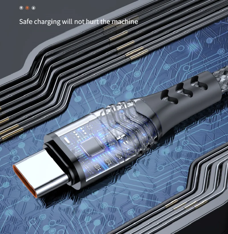 USB-кабель ELECTOP 6 А 66 Вт Тип C шнур для передачи данных быстрой зарядки Huawei Mate 40 Pro Samsung