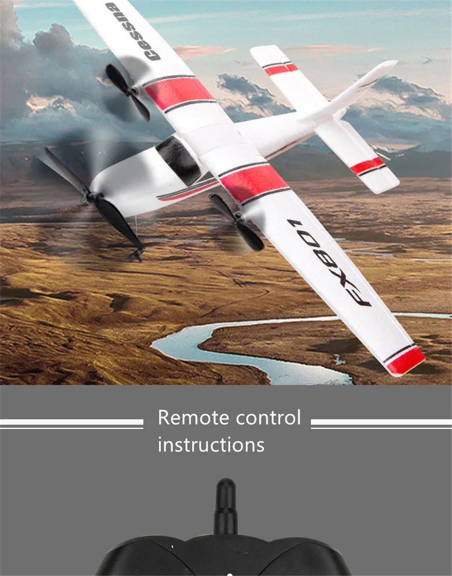 FX801 высокотехнологичный пульт дистанционного управления планер RC Cessna 182 flight fixed wing fall-proof collision aircraft RC самолет Летающий игрушка DIY