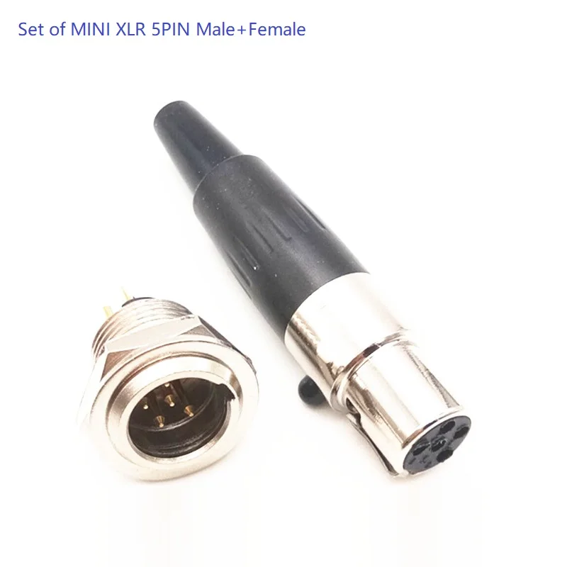 5 компл. Mini XLR 3 4 Pin Female Plug + Male Socket Малый аудио мини Микрофон разъемы|Соединители| |