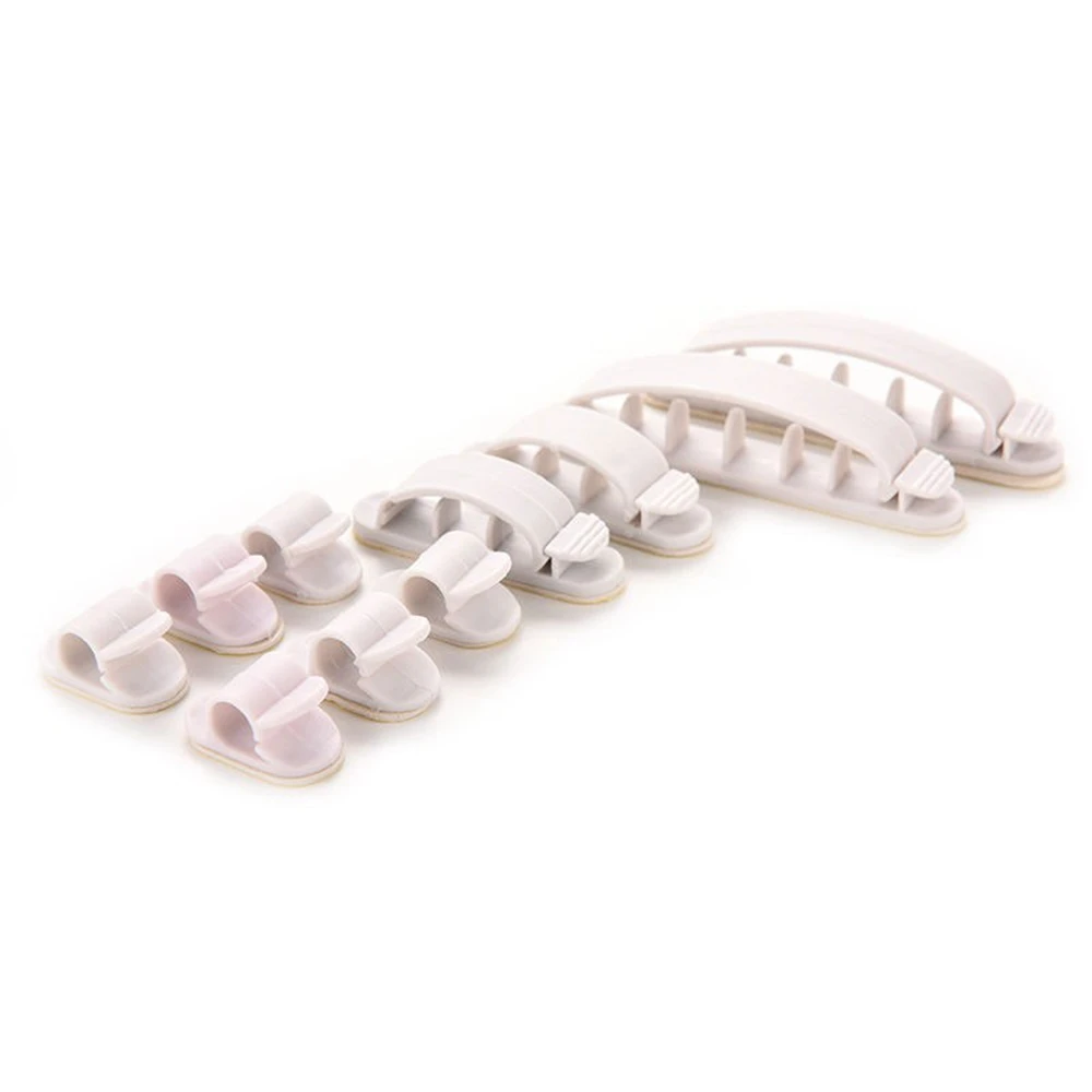 

Portable 10Pcs/set White Cable Clips Desk Tidy Line Wire USB Charger Cable Holder Cord Protector Management Tool