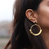 be 8 luxury brand geometric exaggerated catwalk style big circle smooth earring for women gifts aretes de mujer vintage e907