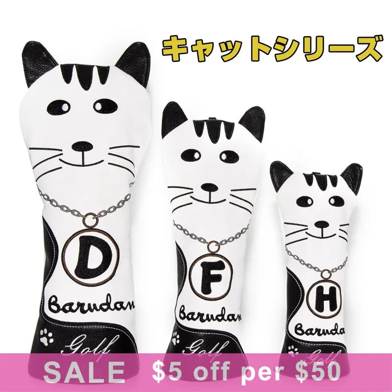 Набор головных уборов для гольф клуба милый кот Япония деревянная крышка гольфа 1