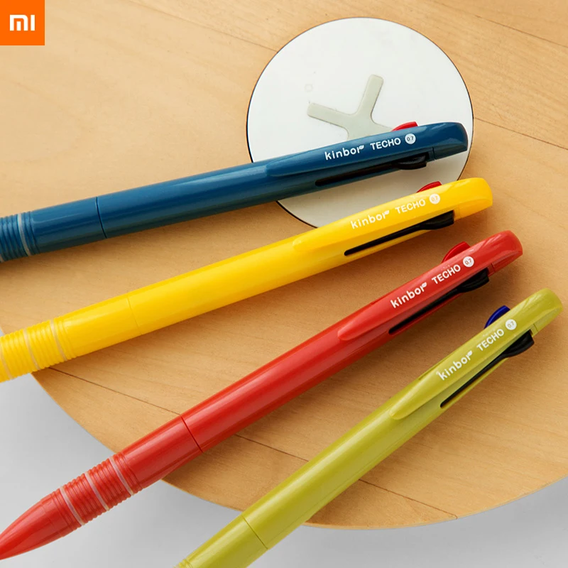 Новинка года! многофункциональная ручка 3 в 1 xiaomi kinor, 3 цвета, 0,7 мм, черный, синий, красный стержень сменный гелевый карандаш, гладкое письмо для офиса, студента