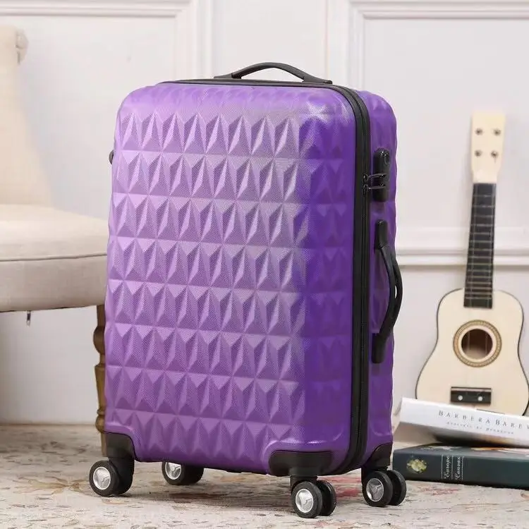 Purple 20''carry on багаж кабина чемодан с колесиками Женская тележка чехол прокатный багаж 28 дюймов Большая Сумка Мода hardside багаж для девочек - Цвет: Purple