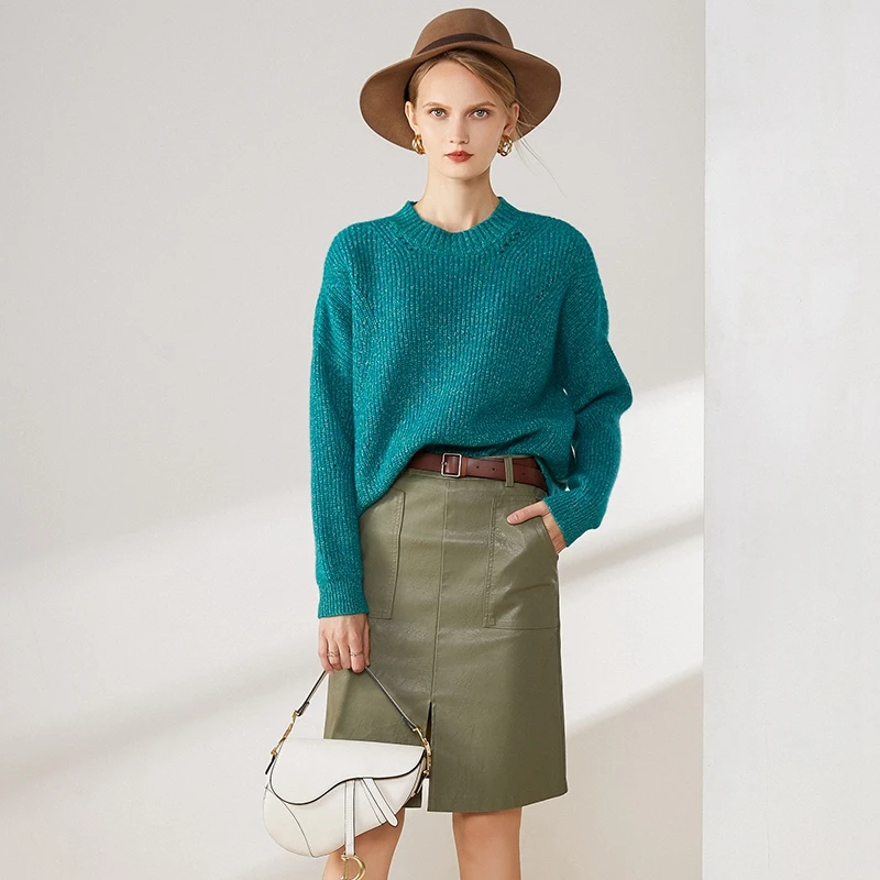 Новинка Осень-зима плотный свободный свитер Топ 100% кашемировый женский | Женская