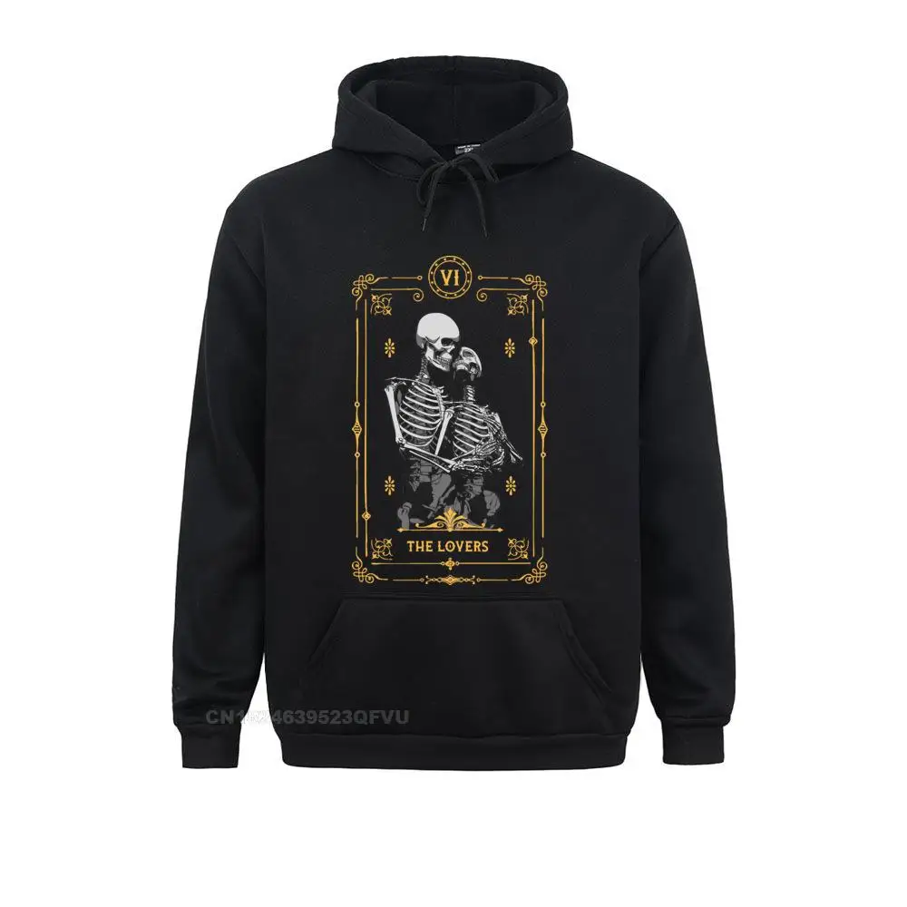 Men's Hoodies The Lovers Vi Tarot Card Vintage Cotton Tees Fitness The Magician Skull Magic Pullover Hoodie Streetwear Camisas