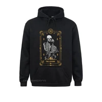 mens hoodies the lovers vi tarot card vintage cotton tees fitness the magician skull magic pullover hoodie streetwear camisas
