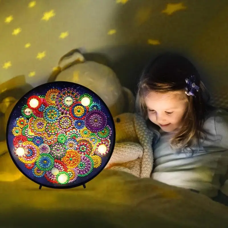 Круглый круглый DIY светодиодный полноразмерный бриллиантовый Ночной светильник