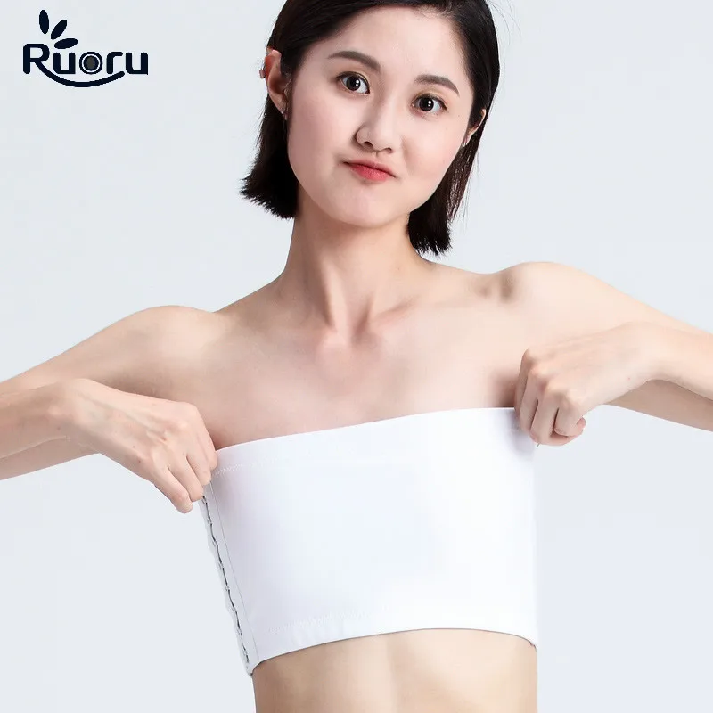 Ruoru New Casual Plus Size Strapless Chest Breast Binder Trans Tomboy Cosplay Body Shaper Women Short Shaper