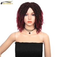 14inch synthetic short straight curly hair for black woman afro dreadlocs hair ombre crochet braid heat resistant hair heymidea