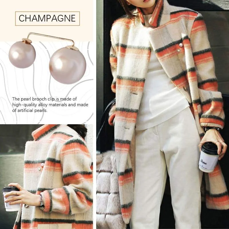 

Fashion Brooch Double Pearl Brooches for Women Metal Lapel Pin Brooch Pins Sweater Shirt Cardigan Brooch Accessories