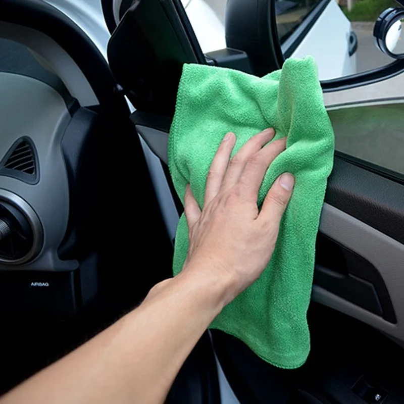 1/5/10PCS Green Microfiber Cleaning Auto Car Detailing Soft Cloths Wash Towel Dust Products |