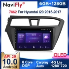 Автомобильный радиоприемник NaviFly, 6 ГБ + 128 ГБ, 8 ядер, IPS DSP, Android 10, для Hyundai I20 2015-2017 QLED 1280*720 Carplay 4G LTE BT, GPS-плеер