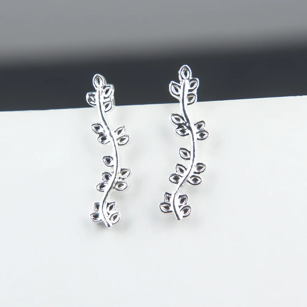 Женские модные серьги с манжетами серьги-гвоздики ушками в виде листьев