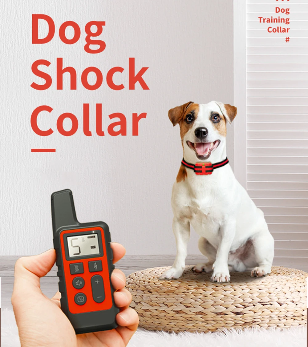 

Dog Training Collar Rechargeable Waterproof Remote Electric Dog Shock Collar With Vibration Beep Training Dog Collar Electronic