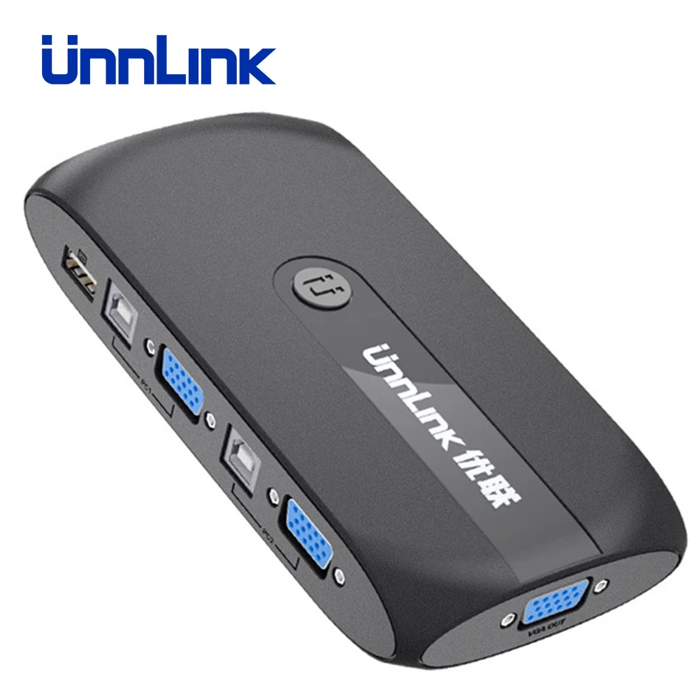 Unnlink 4X1 VGA KVM переключатель коробка Селектор с расширителем 4 порта USB 2,0 общий монитор мышь Клавиатура для 4 компьютера Ноутбуки ПК