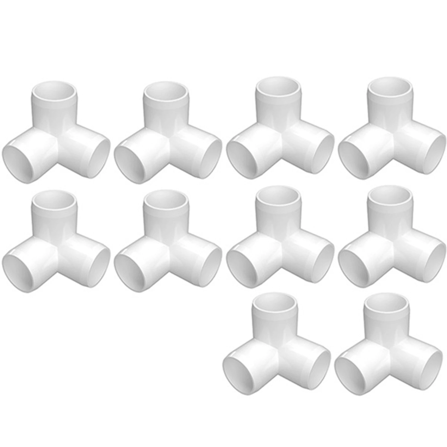 

New 10 Pc PVC Tee Elbow Stereo Tee Fitting American Standard 3/4 Inch DIY Furniture Grade