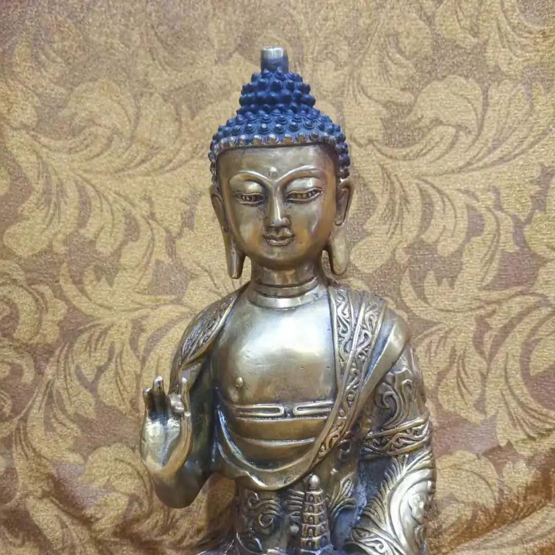 From Tibet Tibetan Buddha Statue Bronze Sakyamuni Rare Collectibles Old Ornaments Folk Worship For Many Years