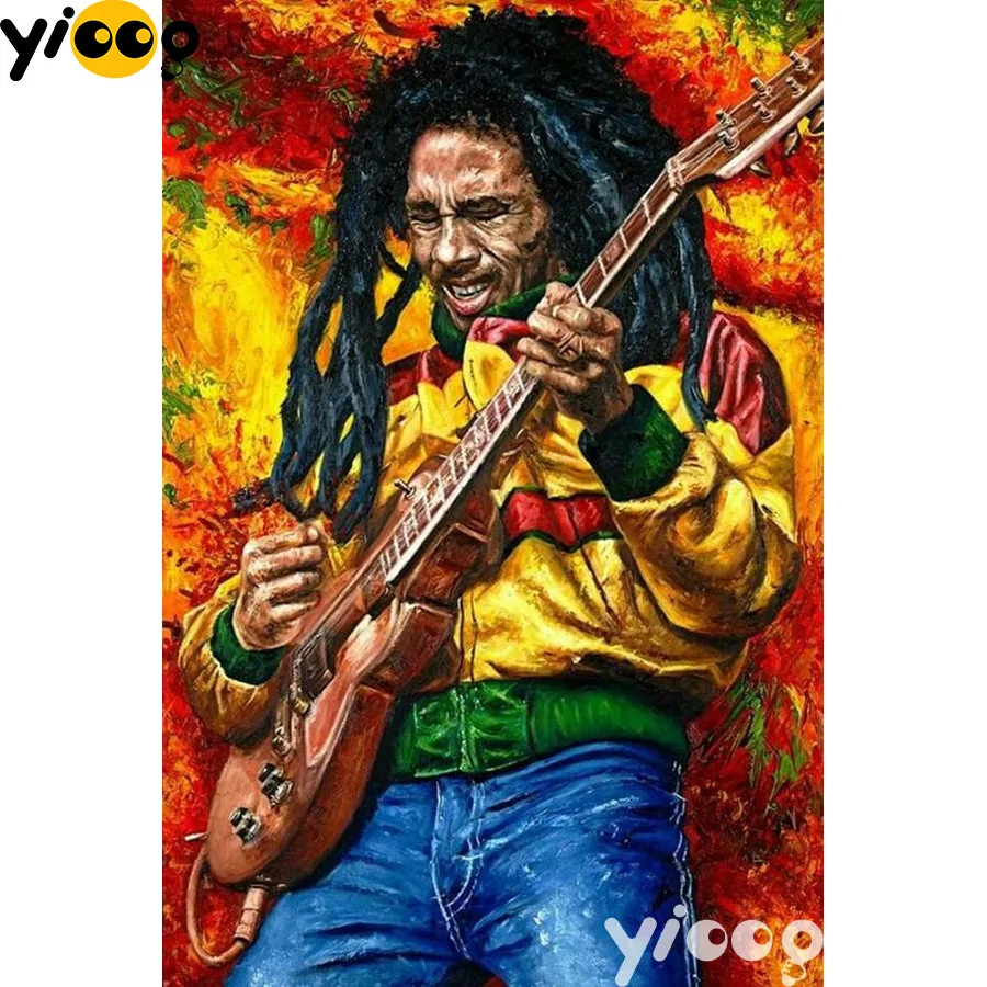 

DIY Diamond embroidery 5D Full Square Diamond Painting Bob Marley Cross Stitch Pictures Of Rhinestones Mosaic Decoration AX0443