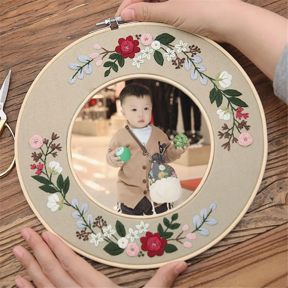 Набор для вышивания сделай сам полый цветок бамбуковый обруч хлопчатобумажная