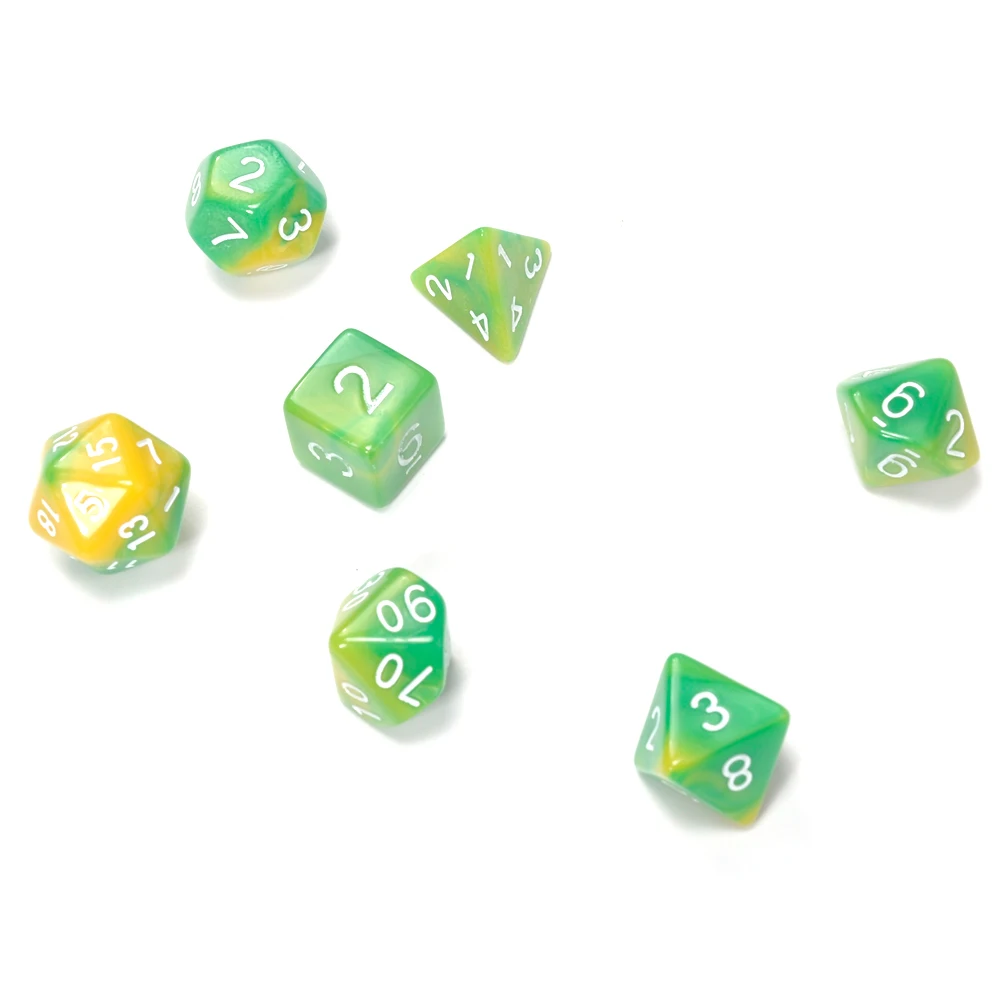 Продвижение 2 х цветный набор Игральный костей с Туманность эффект покер d & d4 d6 d8
