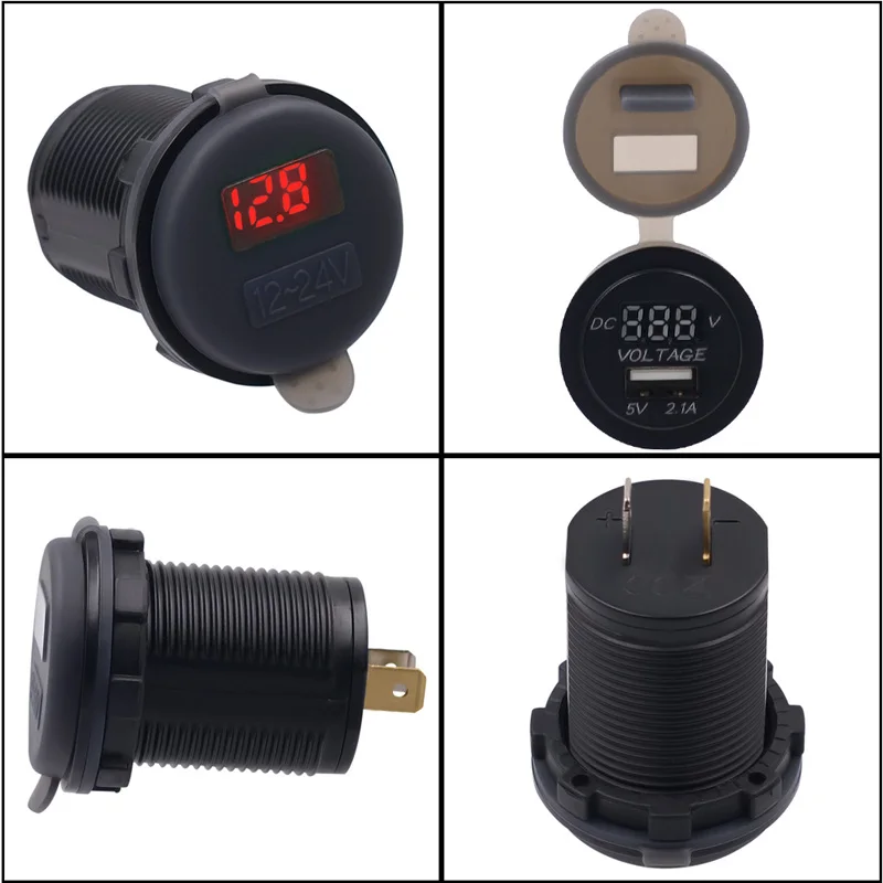 2in1 светодиодный DC12V 24V 2.1A Универсальный Автомобильный Зарядное устройство USB