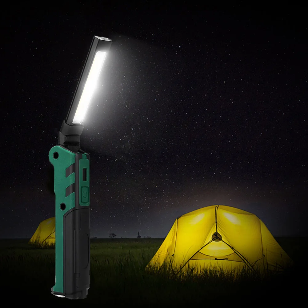USB Перезаряжаемый рабочий светильник для кемпинга, светильник-вспышка, водонепроницаемый фонарь, встроенный аккумулятор, COB Светодиодный фонарь Linternas с магнитом/крючком