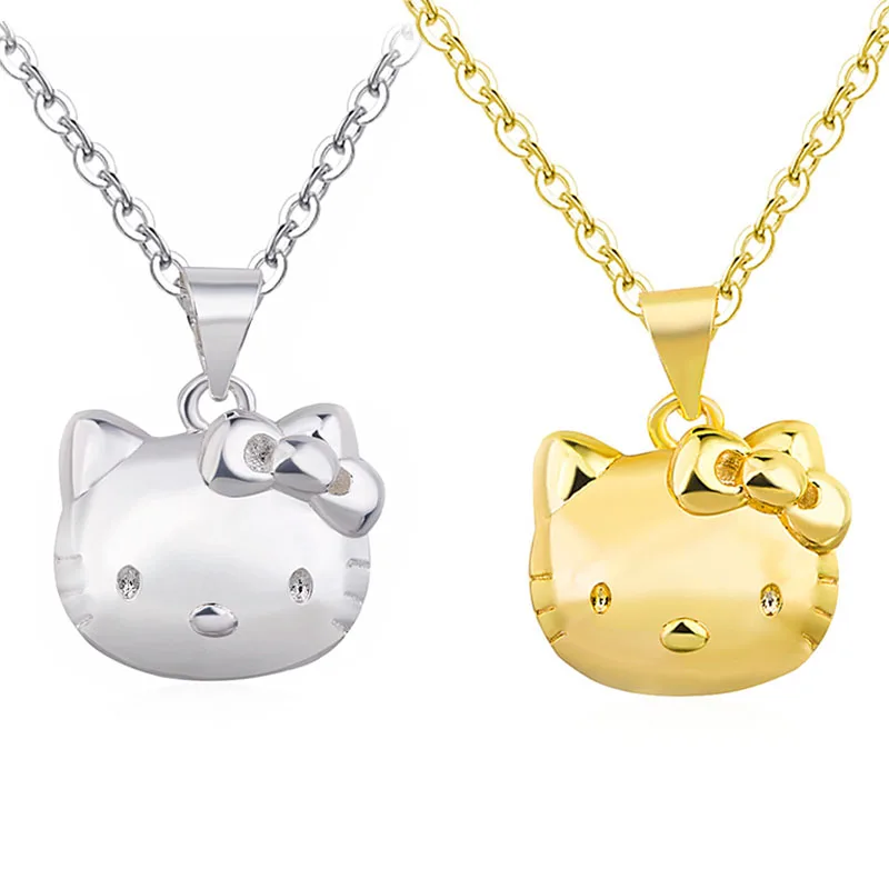 

Kawaii Sanriod, плюшевая мультяшная Милая кошка, ожерелье, модная цепочка до ключиц, женская подвеска, ювелирные изделия, подарок для девочек, пода...