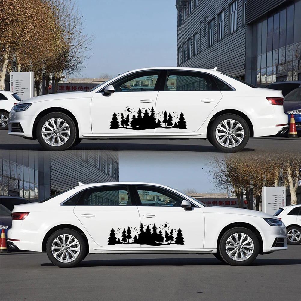 

2 PC Car Auto Body Sticker Engine Hood Mountain Totem Self-Adhesive Vinyl Graphics Decals Waterproof General Car Stickers D-1138