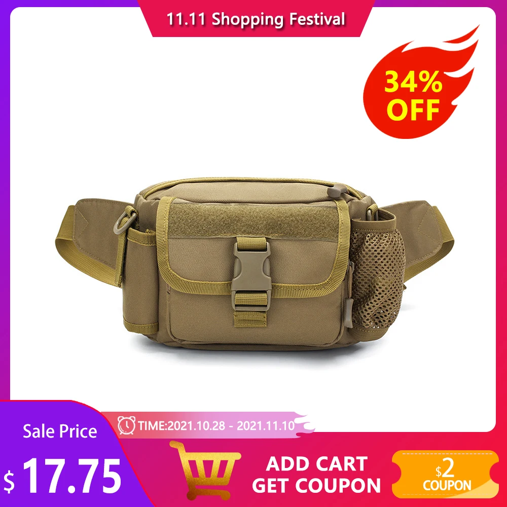 

Waist Pack Men's Tactical Bags Travel Purse Waterproof Casual Outdoor Sport Fanny Multifunction Pack Phone Pocket Chest Bag