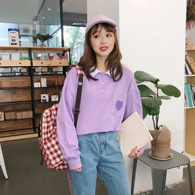 Весенние женские толстовки с капюшоном с длинным рукавом Kawaii Boyfriend style, осенняя уличная Толстовка Харадзюку с милым принтом сердца, Женская толстовка