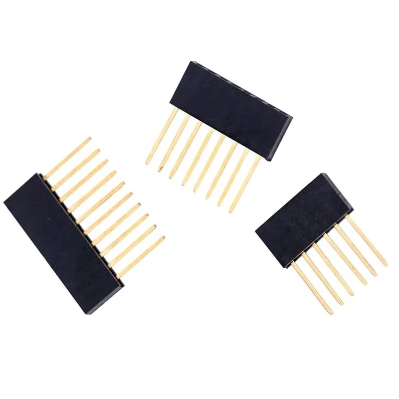 

10Pcs 2.54mm Pitch 4/6/8/10 Pin Single Row Straight Female Header Socket Connector for Arduino Shield Arduino Stackable Header