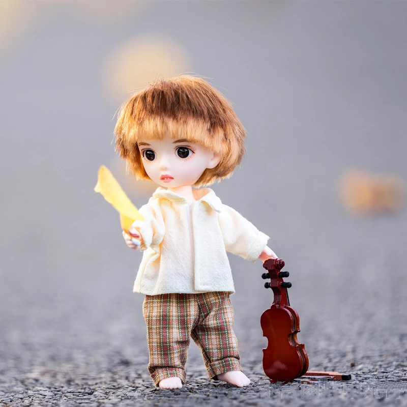 

13 Moveable Jointed BJD Blyth Doll 16cm Baby Boy Doll White Skin Body Unhappy Expression Face Dolls Toys for Children Girl Gift