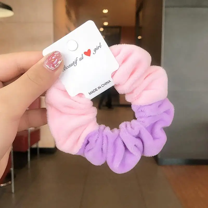 

8PCS Hair Scrunchie Pack Velvet Plush Elastic Bands No Crease Ties For Women Girl Accessories Print Solid Adult Christmas