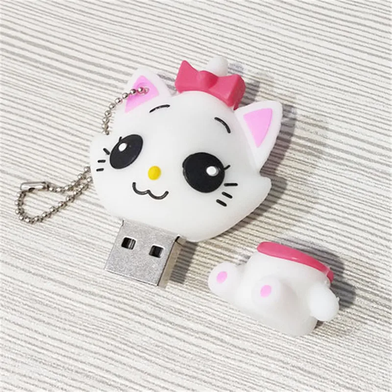 Прекрасный USB флэш накопитель Белый Кот Флешка 32 Гб 64 ГБ 16 8 4 карта памяти животное
